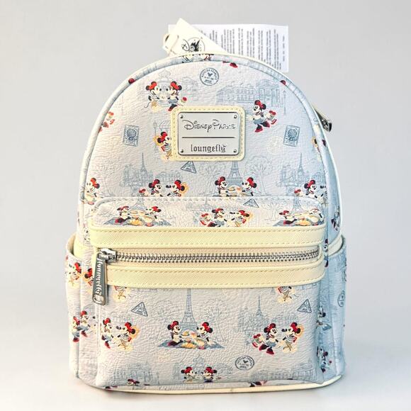 2026 Disney EPCOT France Minnie Loungefly Backpack & Ears Set Paris NWT main image 5